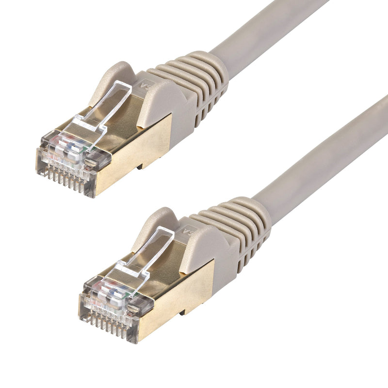StarTech 1.5 m CAT6a Patch Cable - Shielded (STP) - 100% Copper Wire - Snagless Connector - Gray