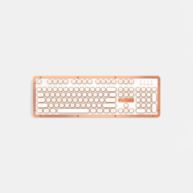 Azio RETRO CLASSIC keyboard USB + Bluetooth QWERTY US English Pink, White