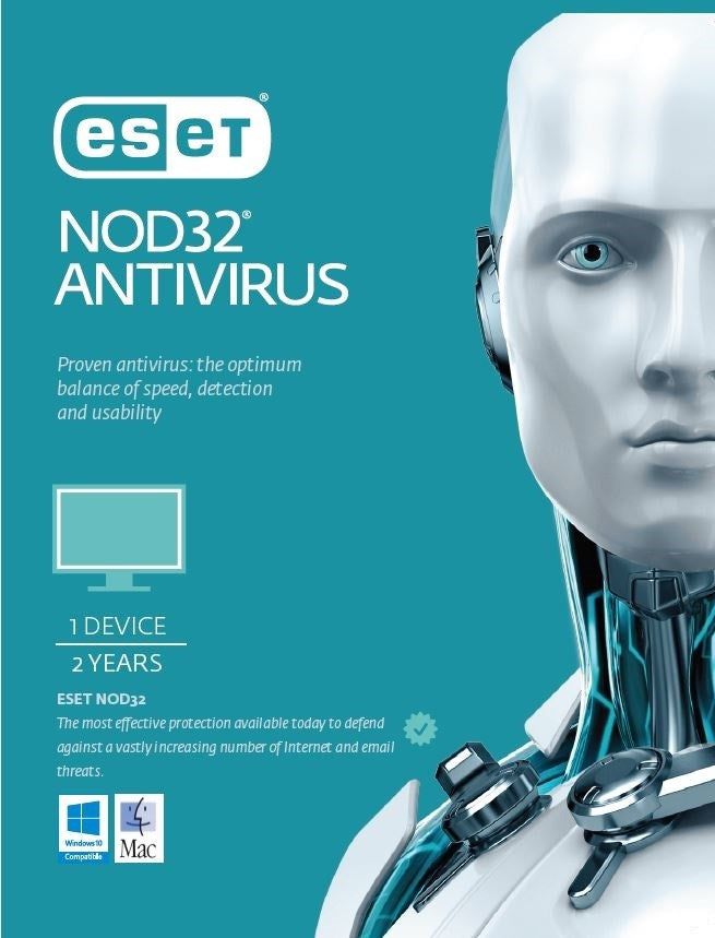Eset NOD32 Antivirus (Essential Protection) 1 Device 2 Years - Includes 1x Physical Printed Download Card