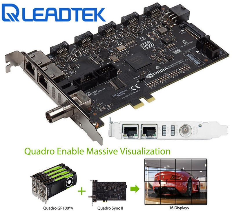 LEADTEK nVidia Quadro SYNC II Card to connects up to 32 4K Synchronized Displays for GP100 P4000 P5000 P6000