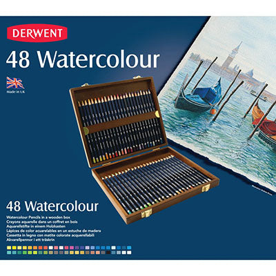 DERWENT WATERCOLOUR PENCILS WITH BOX PACK 48