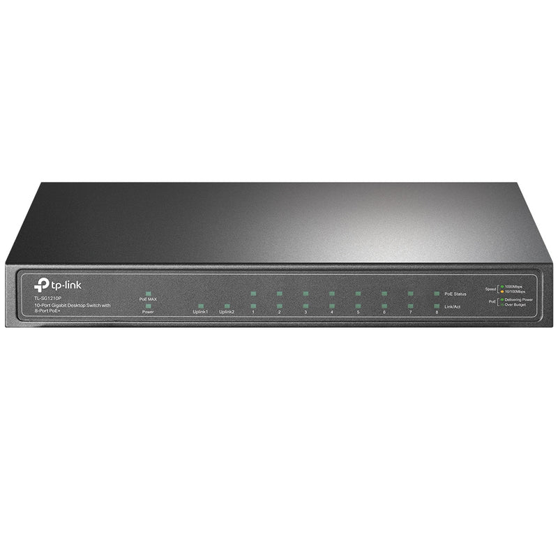 TP-Link TL-SG1210P network switch Unmanaged Gigabit Ethernet (10/100/1000) Power over Ethernet (PoE) Grey