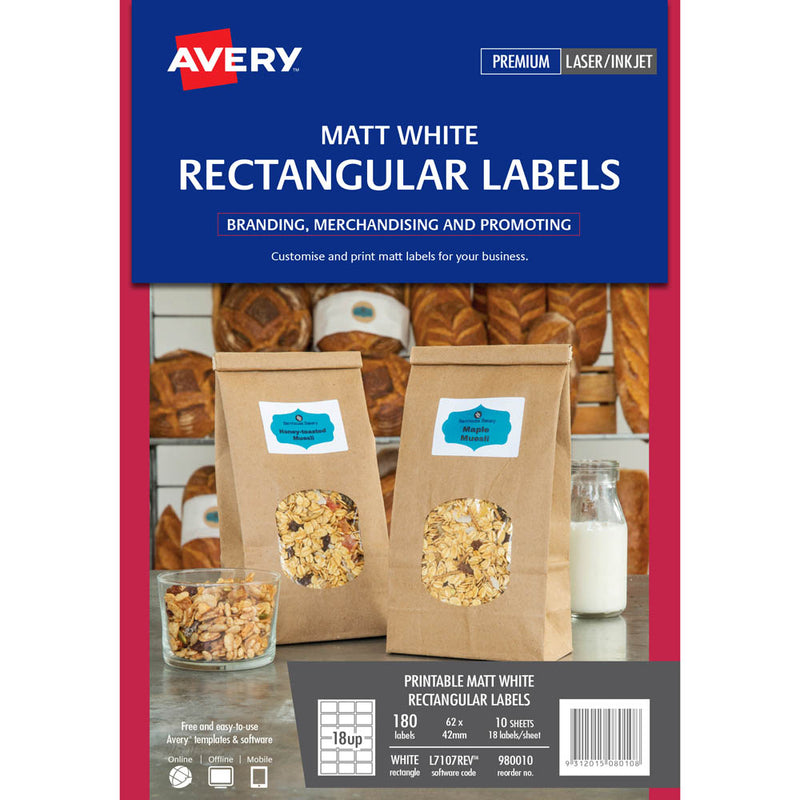 Avery 980010 printer label White Self-adhesive printer label
