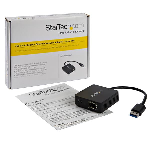 StarTech USB 3.0 to Fiber Optic Converter - Compact USB to Open SFP Adapter - USB to Gigabit Network Adapter - USB 3.0 Fiber Adapter Multi Mode(MMF)/Single Mode Fiber(SMF) Suitable