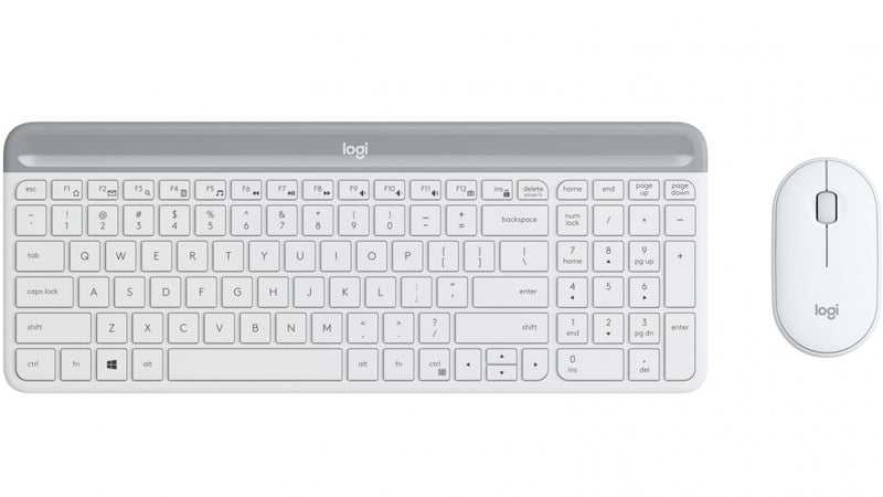 Logitech MK470 Slim keyboard RF Wireless Silver, White