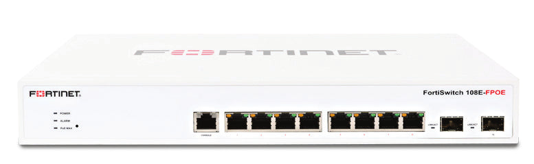 Fortinet FortiSwitch 108E-FPOE Managed L2 Gigabit Ethernet (10/100/1000) White 1U Power over Ethernet (PoE)