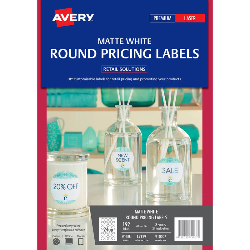 Avery 910007 printer label White Self-adhesive printer label