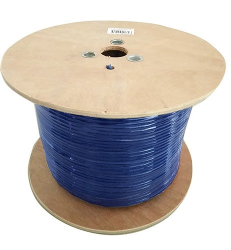 8WARE 350m CAT6A Ethernet LAN Cable Reel Box Blue Bare Copper Twisted Core PVC Jacket >305m