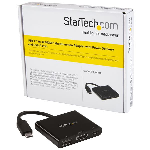 StarTech USB-C Multiport Adapter with HDMI - USB 3.0 Port - 60W PD - Black