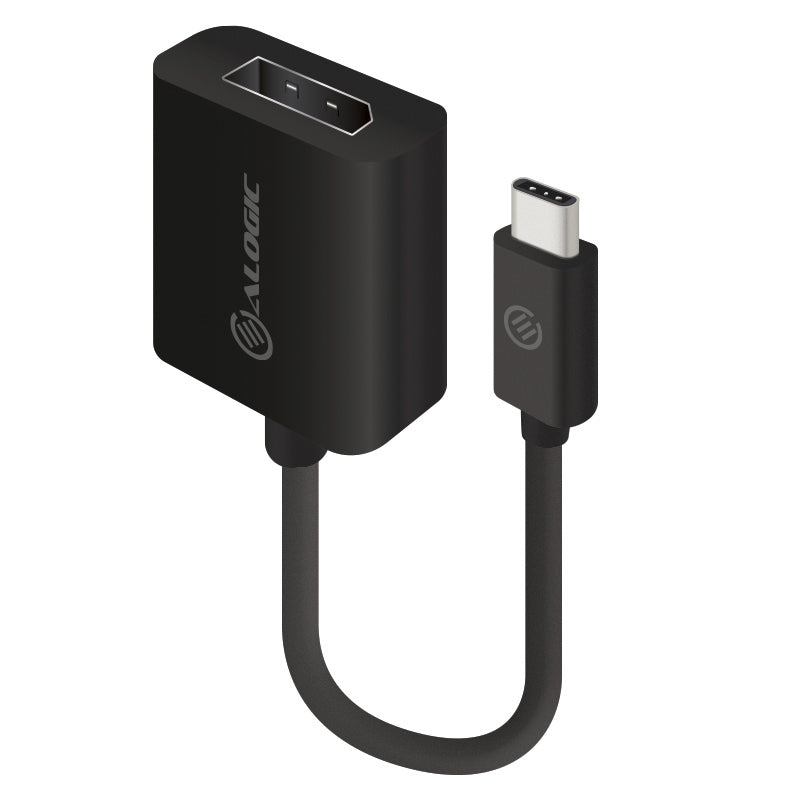 ALOGIC 10cm USB-C to DisplayPort Adapter with 4K2K Support Black Color Box Packaging