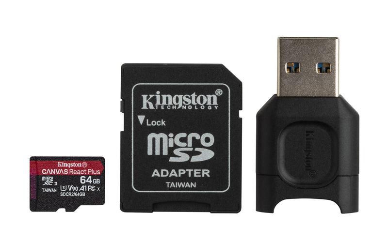 Kingston Technology Canvas React Plus memory card 64 GB MicroSD Class 10 UHS-II