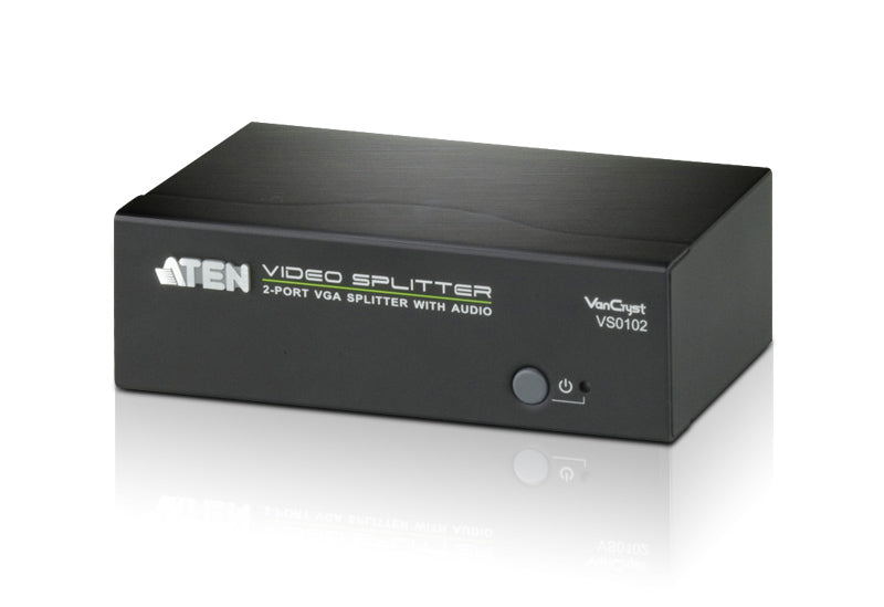 ATEN VS0102 2-Port VGA Splitter with Audio, up to 1920x1440, 450MHz Video Bandwidth'