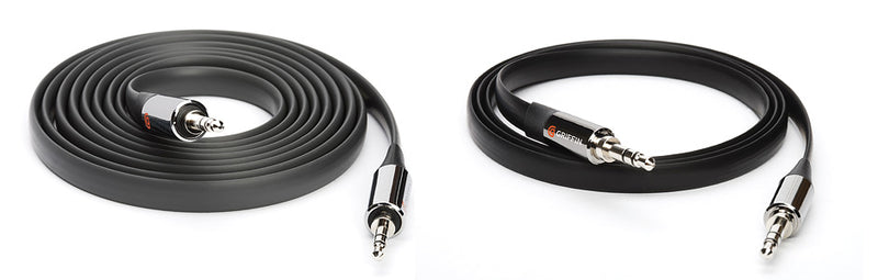 Griffin Flat Aux - 0.9m audio cable 3.5mm Black
