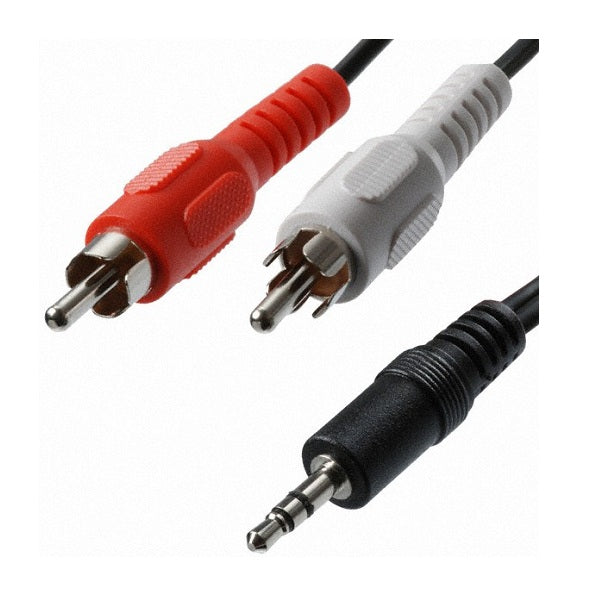 Wicked Wired 2m 3.5mm Male Stereo To Red & White Male RCA Audio Cable