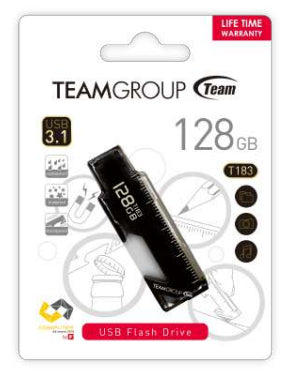 Team Group T183 USB flash drive 128 GB USB Type-C 3.2 Gen 1 (3.1 Gen 1) Black