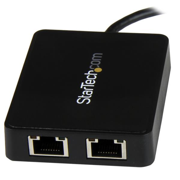 StarTech USB-C to Dual Gigabit Ethernet Adapter with USB (Type-A) Port