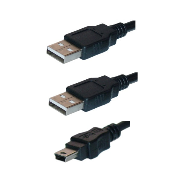 Wicked Wired Dual Type A To Mini 5Pin USB 2.0 Splitter Cable