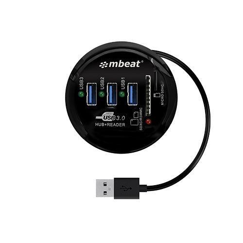 MBeat MB-HCR518 interface hub USB 2.0 5000 Mbit/s Black