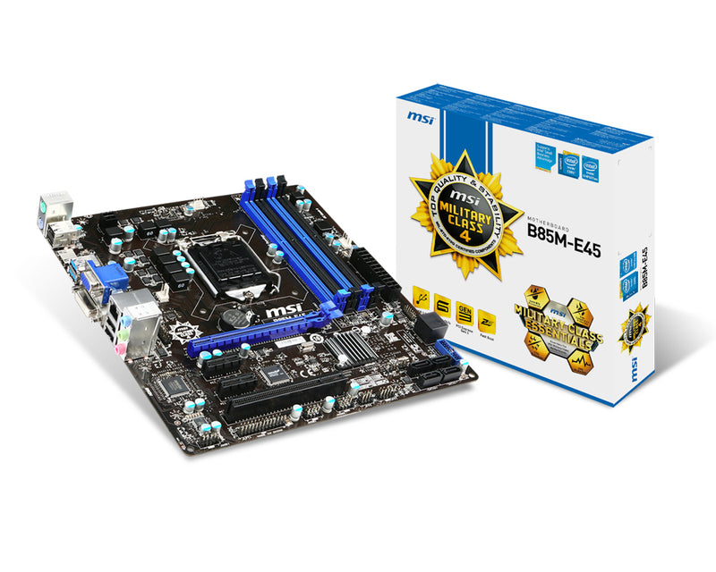 MSI B85M-E45 Intel® B85 LGA 1150 (Socket H3) micro ATX
