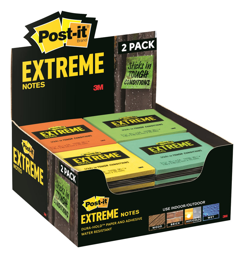 POST-IT NOTES POST-IT 76X76MM EXTREME MIXED PK2