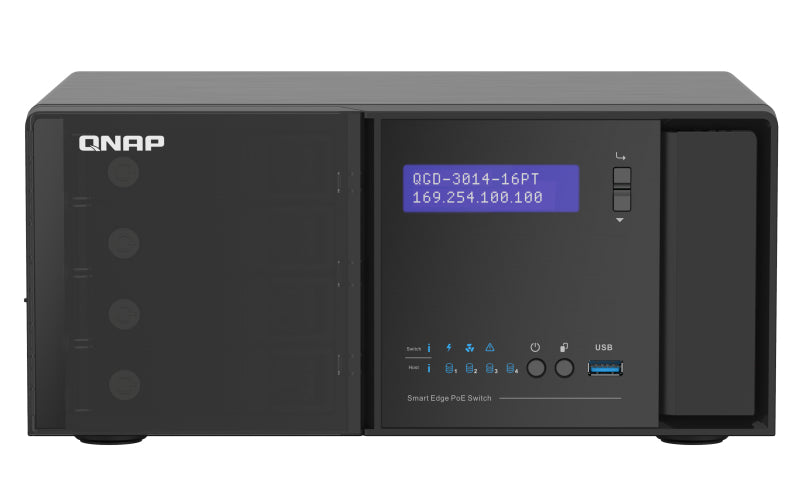 QNAP QGD-3014-16PT-8G network switch Managed Gigabit Ethernet (10/100/1000) Power over Ethernet (PoE) Black