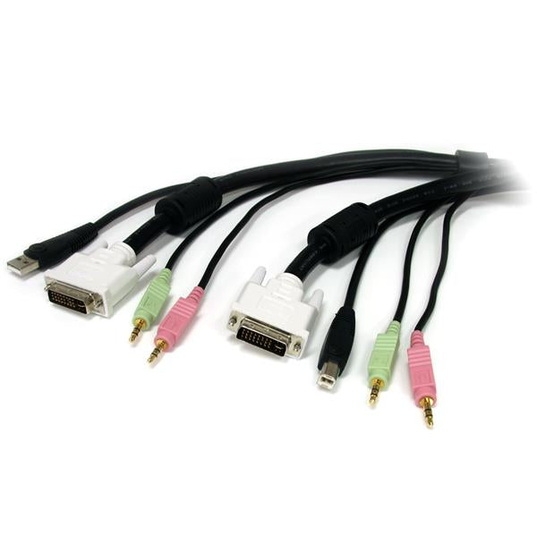 StarTech 10 ft 4-in-1 USB DVI KVM Cable with Audio and Microphone