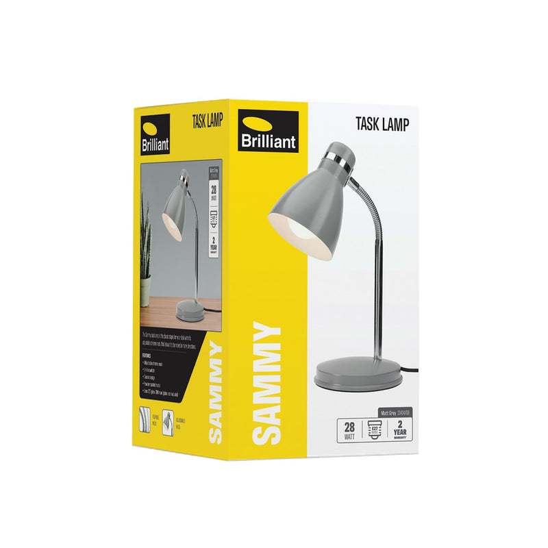 Brilliant Sammy table lamp E27 28 W LED Grey