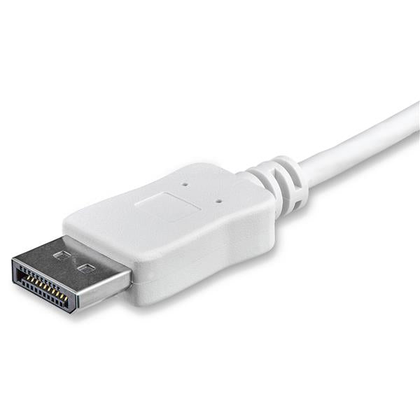 StarTech 3ft/1m USB C to DisplayPort 1.2 Cable 4K 60Hz - USB-C to DisplayPort Adapter Cable HBR2 - USB Type-C DP Alt Mode to DP Monitor Video Cable - Works w/ Thunderbolt 3 - White