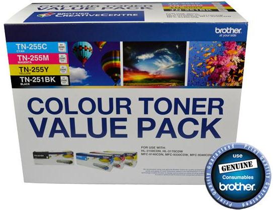 Brother TN25x Clr Value 4 Pack