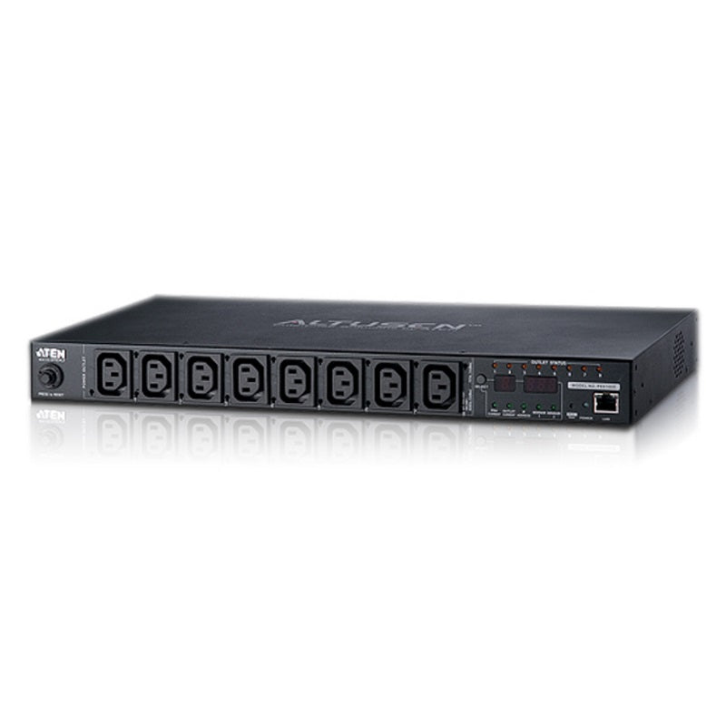 ATEN 8-Port Intelligent 1U ECO Power Distribution Unit (PDU), Metered by bank, Switched by Outlet (8 x C13) 10Amp