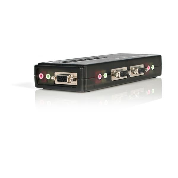 StarTech 4 Port Black USB KVM Switch Kit with Cables and Audio