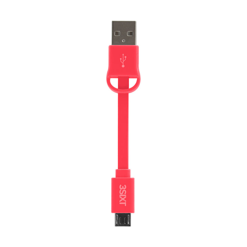3SIXT Clip & Sync Cable - Micro USB - 10cm - Pink