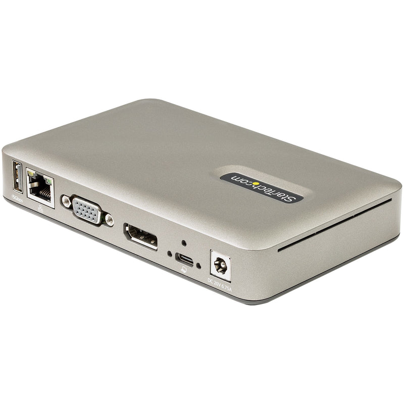 StarTech USB C Dock - USB-C to DisplayPort 4K 30Hz or VGA - 65W USB Power Delivery Charging - 4-Port USB 3.1 Gen 1 Hub - Universal USB-C Laptop Docking Station with Ethernet