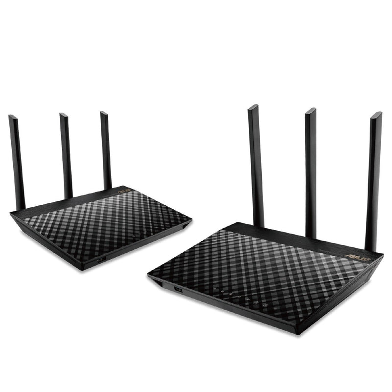 ASUS AC1900 WIRELESS DUAL BAND MESH ROUTER,GbE(4),USB 3.0(1),USB 2.0(1),ANT(3),2PK,3YR WTY