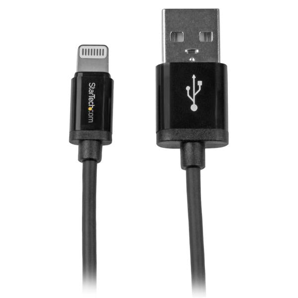StarTech 1 m (3 ft.) USB to Lightning Cable - iPhone / iPad / iPod Charger Cable - High Speed Charging Lightning to USB Cable - Apple MFi Certified - Black