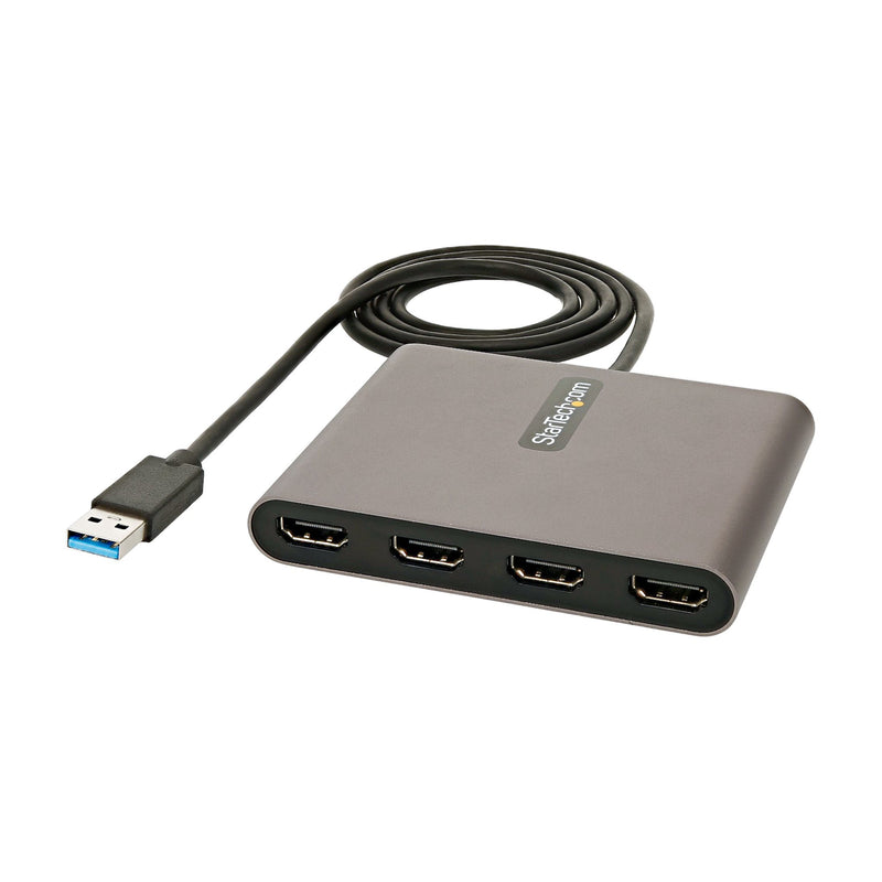 StarTech USB 3.0 to 4x HDMI Adapter - External Video & Graphics Card - USB Type-A to Quad HDMI Display Adapter Dongle - 1080p 60Hz - Multi Monitor USB A to HDMI Converter - Windows Only
