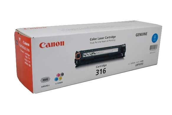 New Genuine Canon 316 C Cartridge 1500 Pages Yield Cyan