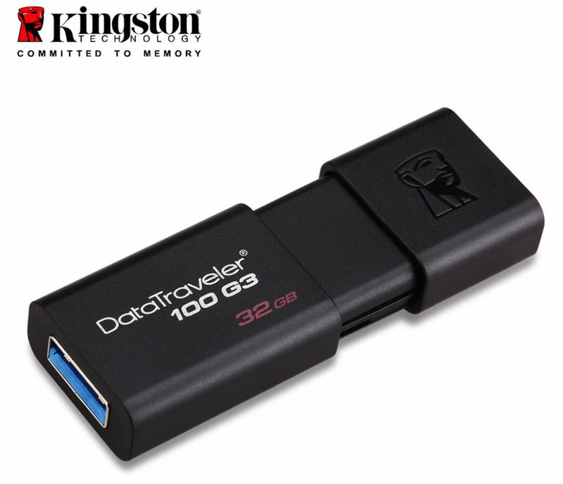 Kingston 32GB USB3.0 Flash Drive Memory Stick Thumb Key DataTraveler DT100G3 Retail Pack 5yrs warranty