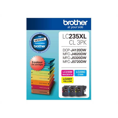 Brother LC235XLCL3PK ink cartridge 3 pc(s) Original Cyan, Magenta, Yellow