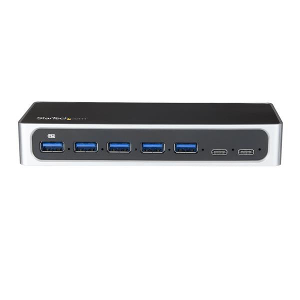StarTech 7 Port USB C Hub with Fast Charge Port - USB-C to 5x USB-A 2x USB-C (USB 3.0 SuperSpeed 5Gbps) - Self Powered USB 3.2 Gen 1 Type-C Hub w/ Power Adapter - Desktop/Laptop Hub