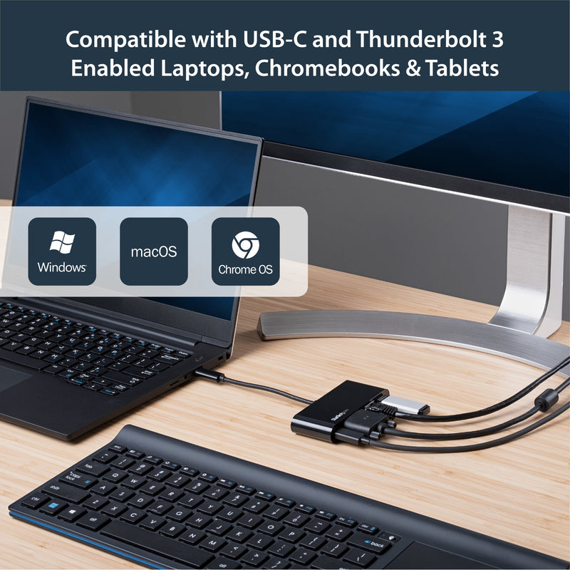 StarTech USB C Multiport Adapter - Mini USB-C Dock w/ Single Monitor VGA 1080p Video - 60W Power Delivery Passthrough - USB 3.1 Gen 1 Type-A 5Gbps, Gigabit Ethernet - Docking Station