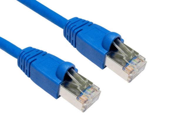 Hypertec CAT6A Shielded Cable 10m Blue Color 10GbE RJ45 Ethernet Network LAN S/FTP LSZH Cord 26AWG PVC Jacket