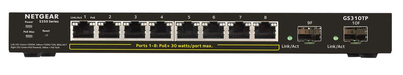 NETGEAR 10-Port PoE Gigabit Ethernet Smart Switch (GS310TP)