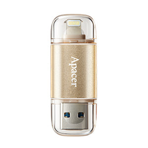 Apacer AH190 64GB USB flash drive USB Type-A / Lightning 3.2 Gen 1 (3.1 Gen 1) Gold