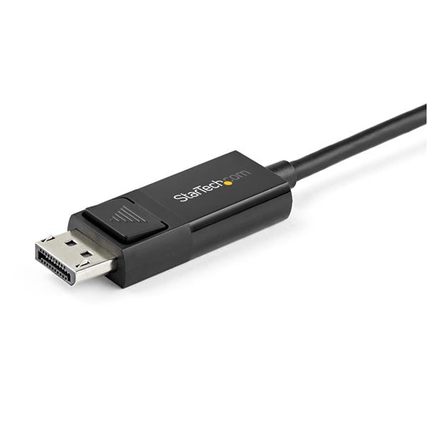 StarTech 6ft (2m) USB C to DisplayPort 1.2 Cable 4K 60Hz - Bidirectional DP to USB-C or USB-C to DP Reversible Video Adapter Cable - HBR2/HDR - USB Type C/TB3 Monitor Cable