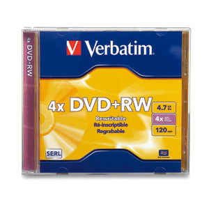 Verbatim DVD+RW 4.7GB 4X Branded Jewel Case 1 pc(s)