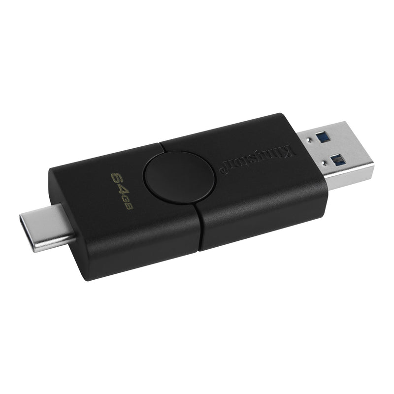 Kingston Technology DataTraveler Duo USB flash drive 64 GB USB Type-A / USB Type-C 3.2 Gen 1 (3.1 Gen 1) Black