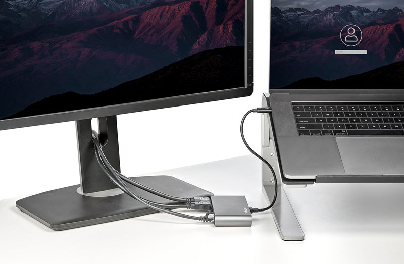 StarTech Thunderbolt 3 Mini Dock - Portable Dual Monitor Docking Station w/HDMI 4K 60Hz, 2x USB-A Hub (3.0/2.0), GbE - 11in/28cm Cable - TB3 Multiport Adapter - Mac/Windows