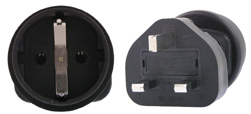 InLine Schuko to UK 3 Pin Plug Adapter