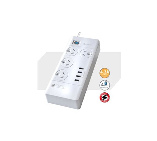 Sansai PAD-4044C surge protector White 4 AC outlet(s) 230 - 240 V 1 m